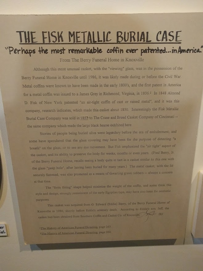 Fisk Metallic Burial Case information